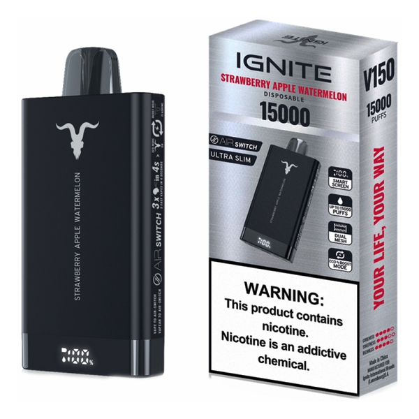 VAPER IGNITE V150 15000 STRAWBERRY APPLE  WATERMELOW