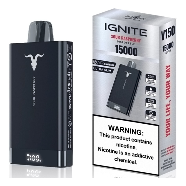 VAPER IGNITE V150 15000 SOUR RASPBERRY