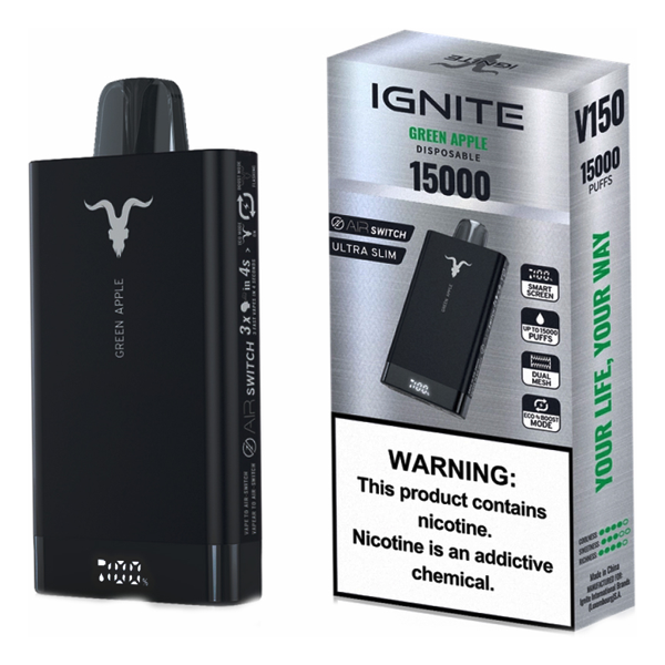 VAPER IGNITE V150 15000 GREEN APPLE